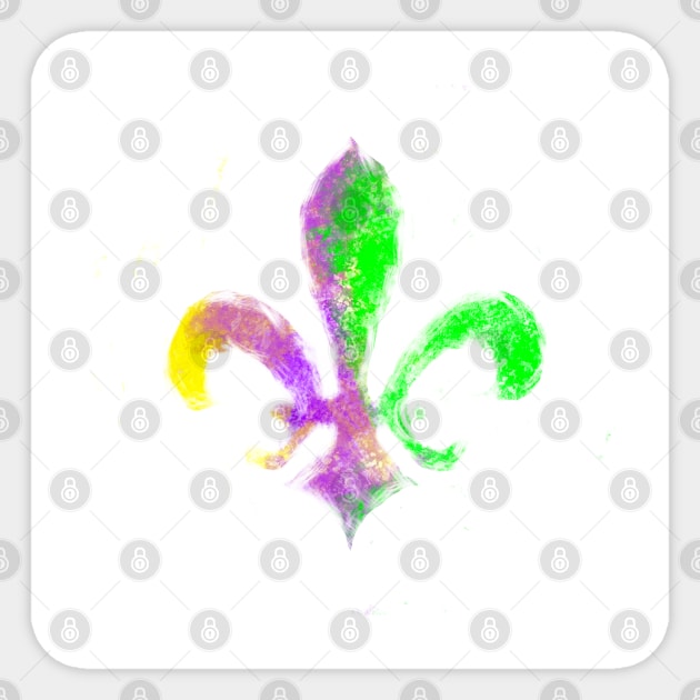 Mardi Gras Fleur de Lis Sticker by Stephanie Kennedy 